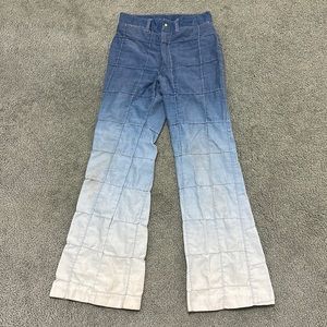 True Vintage 70s patchwork ombré bell bottom jeans hippie festival